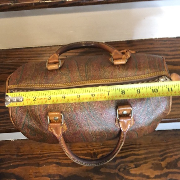 W ETRO Red Paisley Boston Travel Bag Speedy 30 Top Handle Tote Lock and Keys - Picture 14 of 17